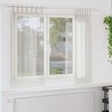 Perdele cu perdele 2 pcs Crem 140 x 175 cm Poliester