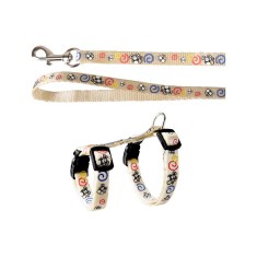 SET HAM+LESA PENTRU PISICI FLAMINGO CULOARE ALBA 116CM 1CM