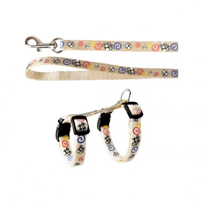 SET HAM+LESA PENTRU PISICI FLAMINGO CULOARE ALBA 116CM 1CM foto