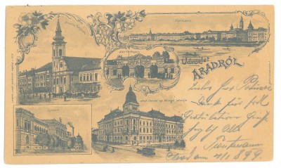 3827 - ARAD, Litho, Romania - old postcard - used - 1899 foto