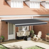 vidaXL Marchiză Retractabilă Automată Antracit 450x300 cm