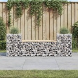 Cumpara ieftin Bancă de grădină cu gabion, 183x41x60,5 cm, lemn masiv pin