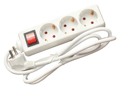 Prelungitor 3c 3m alb+intrerupator 3x1.5mmp eco foto