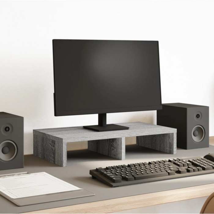 Suport de monitor, gri sonoma, 50x27x10 cm, lemn prelucrat