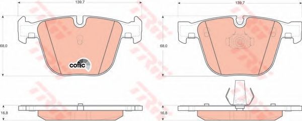 Set placute frana,frana disc BMW X6 (F16, F86) (2014 - 2016) TRW GDB1502