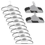 Set de 30 de umerase antiderapante pentru haine, din PE, cu carlig metalic rotativ, 41 cm, gri si negru Household NewTrend