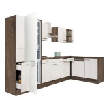 Mobilier Bucatarie Colț Leziter Yorki 310 Modular, Fără Blat, Include Spațiu Frigider/Congelator Jos