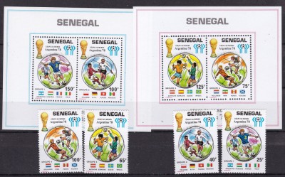 Senegal 1978 fotbal MI 671-674 + bl. 31, 32 MNH ww90 foto