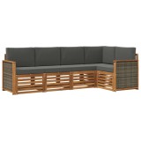 vidaXL Set canapea sectională cu pernă 4 pcs Natural și Antracit 3384348