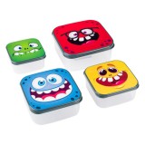 Set 4 Caserole Colorate cu Capac de 300 ml, 450 ml, 650 ml si 1l
