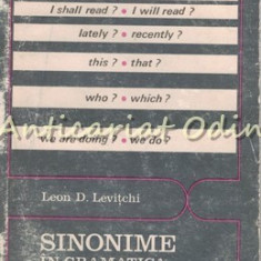 Sinonime In Gramatica Limbii Engleze - Leon D. Levitchi