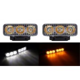 2 x 3 LED lumini de zi cu semnalizatoare de viraj ceata DRL chihlimbar alb 12V