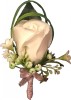 Cocarda Nunta Trandafir Sapun Alb Eventissimi&reg;, Magnet, Verdeata Artificiala, Panglica, Fundita, Handmade