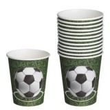 Set de 12 Pahare de Hartie pentru Petrecere cu Model Fotbal, CMCLASS