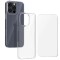 Husa si Folie Protectie pentru iPhone 16 Pro Max, Silicon, Anti-Alunecare, Anti-Galbenire, Transparenta, Grosime 2 mm