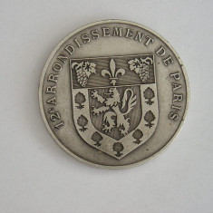 QW1 20 - Medalie - tematica heraldica - Arondismentul 12 - Paris - Franta