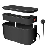 PRELUNGITOR LOGILINK, Schuko x 5, conectare prin Schuko (T), cutie management cabluri, 16 A, 2xUSB-A, 1xUSB-C, protectie IP20, negru, &quot;LPS282U&quot; (timbr