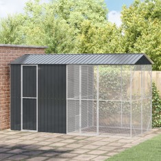 Gossi colivie de pasari cu extensie, antracit, 210x442x247 cm, otel