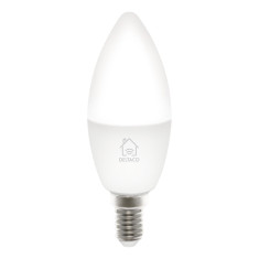 Bec smart LED DELTACO SMART HOME, E14, WiFI 2.4GHz, 5W, 470lm, reglabil, Google Assistant si Amazon Alexa, 2700K-6500K, 220-240V, alb foto
