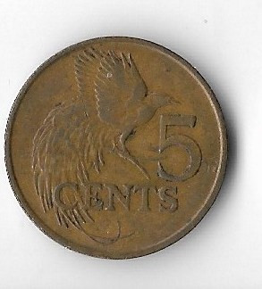 Moneda 5 cents 1976 - Trinidad Tobago foto