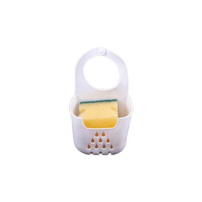 Suport din plastic pentru burete vase, burete inclus, prindere cu ventuza, roz, YT771, 90 mm