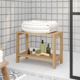 Cumpara ieftin Măsuță laterală de baie, 60x30x45 cm, lemn masiv de tec