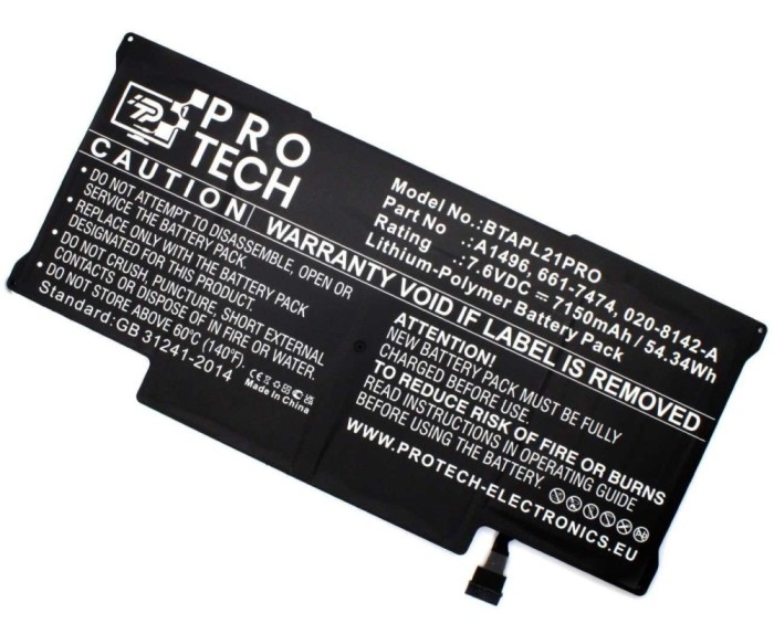 Baterie AppleMacbook Air 13 A1466 2017 Protech High Quality, Macbook Air 13 A1466 Early 2014 Protech High
