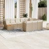 Gossi set canapele de gradina cu perne, 11 piese, bej, poliratan