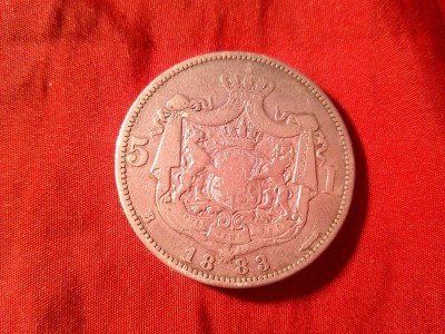 Moneda 5 lei 1883 Carol I , 6 stele pe muchie , argint , cal.Buna-F.Buna foto
