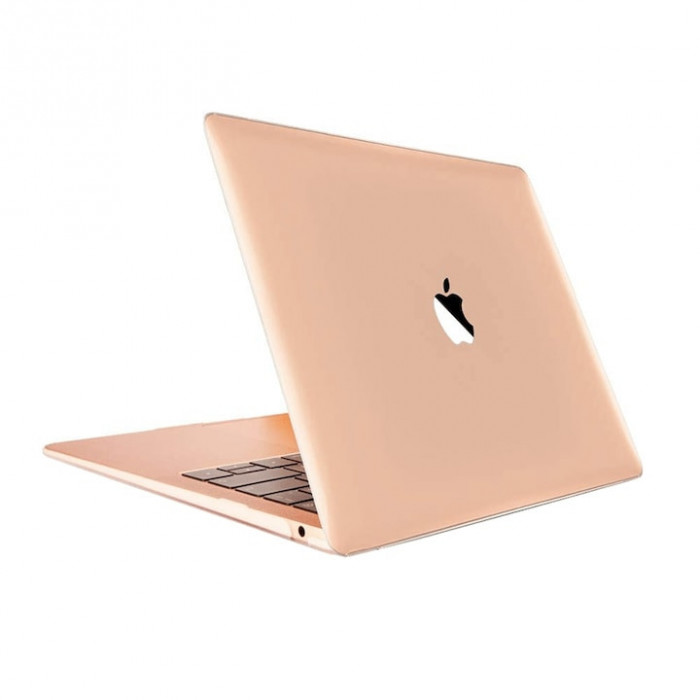 Set protectie 2 in 1 pentru MacBook Air 13.3 inch A1932/A2179 cu husa din plastic lucios si folie ecran TPU, incolor