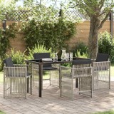 VidaXL Set de masă pentru grădină 5 pcs Gri deschis Rattan poli