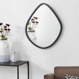 Oglinda de perete, en.casa, Galatone, 64 x 60 cm, mdf, negru mat, asimetrica HausGarden Leisure, [en.casa]