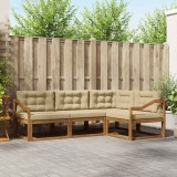 vidaXL Set de canapele de exterior cu pernă 4 pcs Natural și Bej 3367526