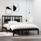 VidaXL Cadru de pat, negru, 120x200 cm, lemn masiv de pin