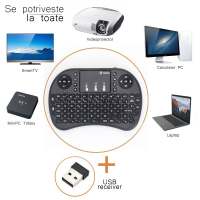 Tastatura Wireless Air Mouse, Touchpad, 2.4ghz, Android TV Si Mini PC foto