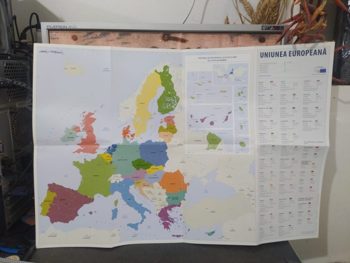 Uniunea Europeană, hartă 2015, cu date statistice, 193