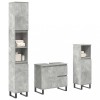 VidaXL Set mobilier de baie, 3 piese, gri beton, lemn compozit