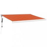 Cumpara ieftin Copertina retractabila portocaliu/maro 3x2,5 m, textil/aluminiu