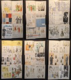 rare 3x REVISTE vechi de MODA, Romanesti RPR / Jurnal anii 1950 Design Vestimentar Haine Imbracaminte Tipar 92 pag Format foarte mare 33x24cm Romania
