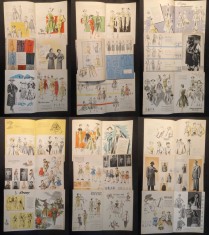 rare 3x REVISTE vechi de MODA, Romanesti RPR / Jurnal anii 1950 Design Vestimentar Haine Imbracaminte Tipar 92 pag Format foarte mare 33x24cm Romania