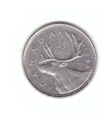 Moneda Canada 25 cents/centi 1984, stare buna, curata foto