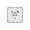 Nova f&ouml;ldelt csatlakoz&oacute;aljzat USB csatlakoz&oacute;val 2A feh&eacute;r