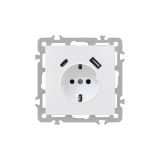 Cumpara ieftin Nova f&ouml;ldelt csatlakoz&oacute;aljzat USB csatlakoz&oacute;val 2A feh&eacute;r