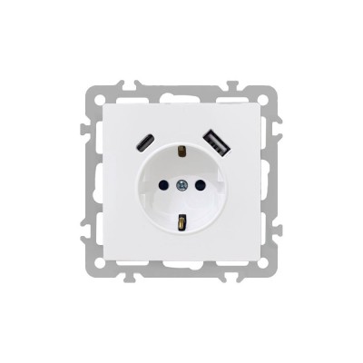 Nova f&amp;ouml;ldelt csatlakoz&amp;oacute;aljzat USB csatlakoz&amp;oacute;val 2A feh&amp;eacute;r foto