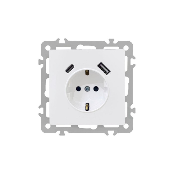Nova f&ouml;ldelt csatlakoz&oacute;aljzat USB csatlakoz&oacute;val 2A feh&eacute;r