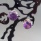 Cercei bijuterie argintii cu cristal violet