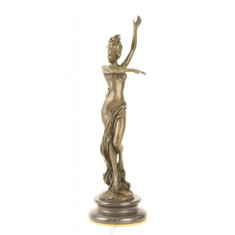 Dansatoare cu esarfa - statueta din bronz pe soclu din marmura BM-11