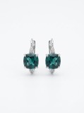 Cumpara ieftin Cercei din Argint 925 cu Cristal London Blue Topaz Oval si Filigran (5.8g, 2.5cm)