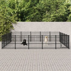 vidaXL Padoc pentru caini de exterior, 23,52 m?, o?el foto