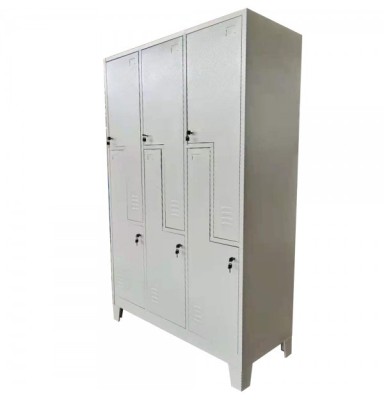 VESTIAR METALIC CU PICIOARE SI 6 USI Z (3x2) 1200x500x1920 mm (LxlxH), Asamblat, PLUS foto